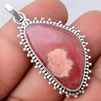 #ad Natural Rhodochrosite Argentina 925 Sterling Silver Pendant Jewelry P 1066 $15.49