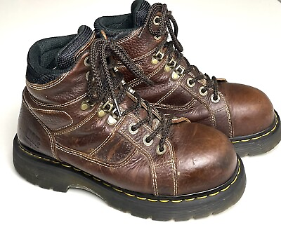 #ad Dr Martens DM’s Industrial Steel Toe Safety Slip Resistant Brown Boot UK 8 DM351 $59.99