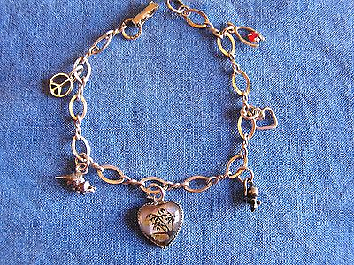 #ad BEAU STERLING CHARM BRACELET CHILD#x27;S 6 CHARMS 7 INCH CUTE CHARMS VINTAGE 1950#x27;S $39.99