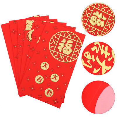 #ad 60 Pcs Paper Long Red Envelope Bag New Year Bunny Envelopes $18.45