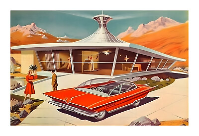 #ad 1960s Palm Springs Atomic Age Architechture Art Print ps3 $19.99