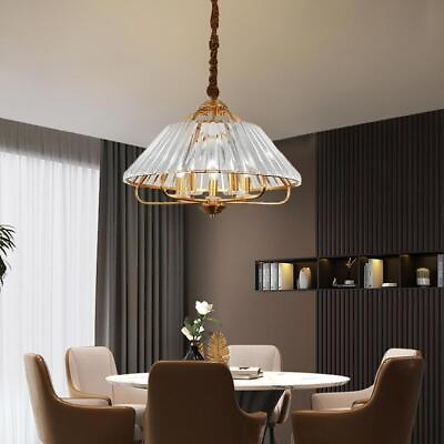 #ad Modern 5 Light Crystal Chandelier Gold Pendant Ceiling Light Adjustable Lamp $239.99