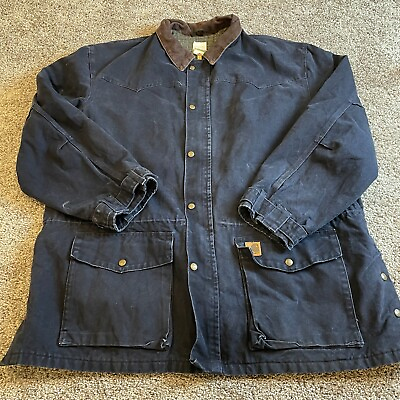 #ad Vintage 90s Carhartt Blanket Lined Jacket Men 2XL XXL C52 MDT Western Ranch Coat $124.99