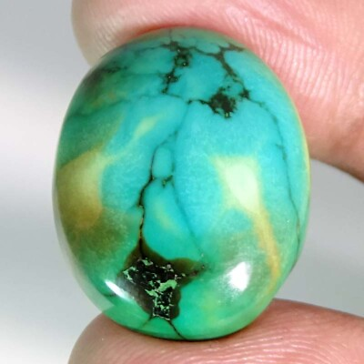 #ad 100% NATURAL UNTREATED TIBET TURQUOISE OVAL CABOCHON LOOOSE GEMSTONE ER9IO $6.99
