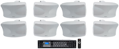 #ad 8 Rockville WET 44 PRO Dual 4quot; 4 Way Swivel 70V Commercial Speakers in WhiteAmp $819.75