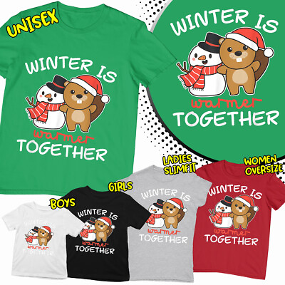 #ad Christmas Santa Snowman Snowflakes Gift Funny Family Christmas T Shirt #MC224 GBP 7.59