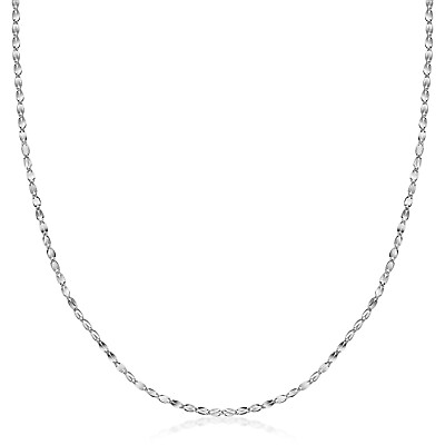 #ad 10K Gold 2MM Diamond Cut Mirror Chain Necklace Yellow Rose amp; White Gold $124.99
