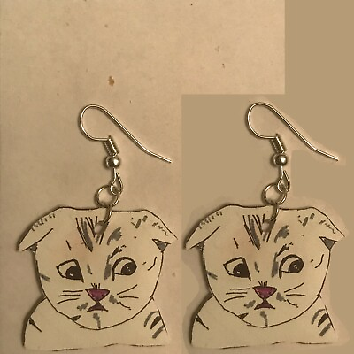 #ad Handmade Quirky Meme Earrings. Hand Assembled Lawyer Cat. GBP 5.99