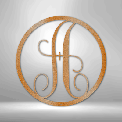 #ad Personalized Fancy Initial Circle Monogram Steel sign $68.95