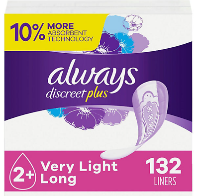 #ad Always Discreet plus Incontinence Liners for Women Very Light Long 132 Ct. $26.59
