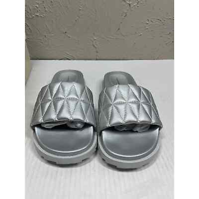 #ad 14TH amp; Union Tallin Women#x27;s Slide Sandal in silver Size 7 $24.95