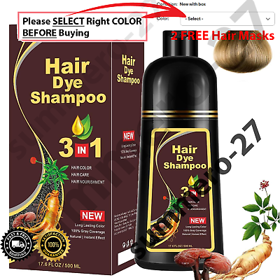 #ad Hair Dye Shampoo 3 in 1 Hair Shampoo Instant Hair Dye Herbal Ingredients US Ship $19.97