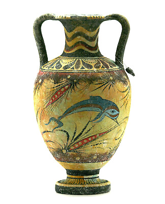 #ad Minoan Vase Pottery Painting Dolphin Ancient Greek Crete Ceramic Knossos $59.80