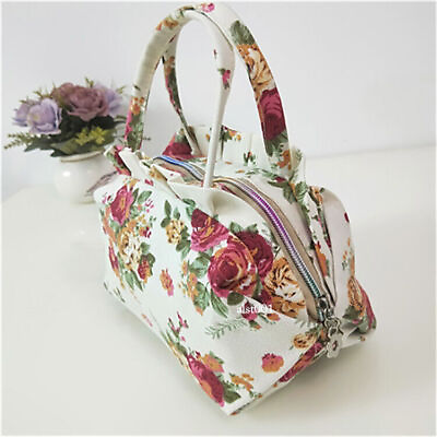 #ad Flower Womens Ladies Bag Zipper Pocket Canvas Simple Casual Handbag Women#x27;s Bags $11.11