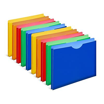 #ad MyOfficeInnovations Poly File Jackets 1quot; Expansion Letter Size Assorted Colors $10.75