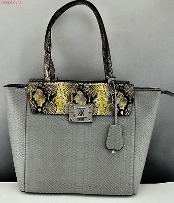 #ad Free Ship USA Chic Handbag GUESS Satchel Tote Angela Ladies Military Multi Bag $102.55