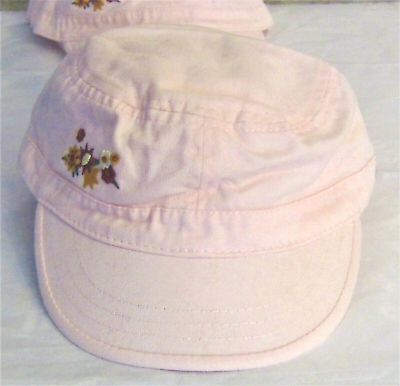 #ad Pink Floral Embroidered cap hat Vintage New fits 52cm Small med Woman#x27;s $5.59