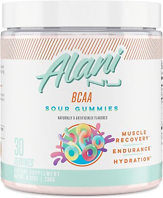#ad Alani Nu BCAA SOUR GUMMIES Branch Chain Essential Amino Acids 2:1:1... $47.95