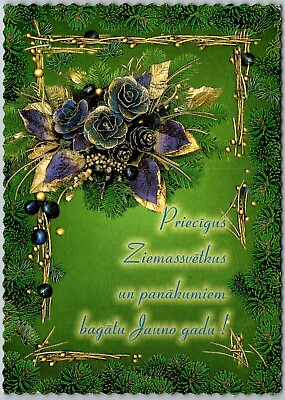 #ad Postcard: quot;From Heart to Heart Merry Christmas and Happy New Year quot; Latv A174 $3.49