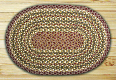 #ad Braided Jute Oval Area Rug. Earth Rugs. BURGUNDY OLIVE GREEN GRAY.11 Sizes $86.17
