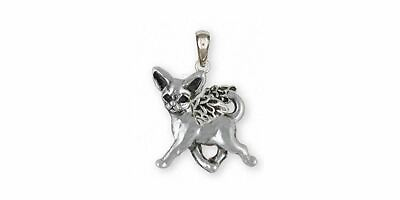 #ad Chihuahua Angel Jewelry Sterling Silver Chihuahua Angel Pendant Handmade Dog Jew $93.98