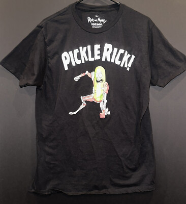 #ad Rick and Morty – Pickle Rick T Shirt – Black Size Large $15.00
