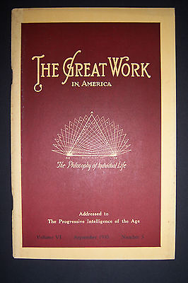 #ad The Great Work In America. Sept. 1930 natural science J.E. Richardson Sadony $26.10