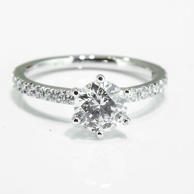 #ad 1 1 2 Carat F VS2 SI1 Elegant Diamond Engagement Ring Round Cut 18K White Gold $2285.01