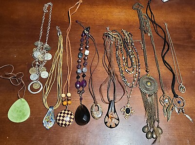 #ad Vintage Pendant Necklace Lot Of 12 $15.00