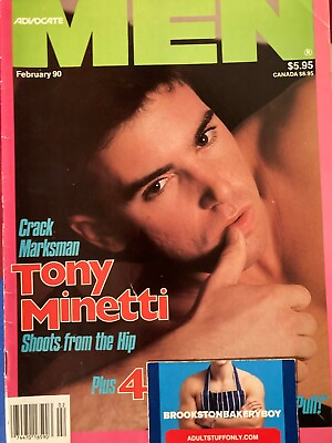 #ad Vintage Feb. 1990 ADVOCATE MEN Magazine Playgirl Like Cover: Tony Minetti $13.95