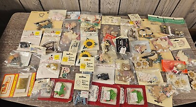 #ad Lot of 45 Vintage Resin Crafts Hobby DIY Animals People Floral Ect $24.99
