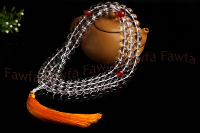 #ad Fine Natural 6 8 10mm crystal Gem Tibet Buddhist 108 Prayer Beads Mala Necklace $7.19