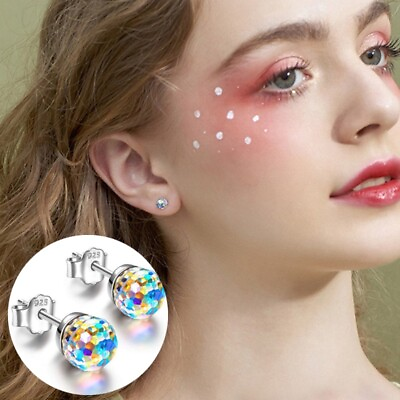 #ad Mini Ball Crystal Earrings Fashion Multicolor Personality Ear Stud Jewelry $1.48