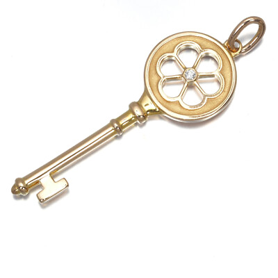 #ad Auth Tiffanyamp;Co. Pendant Blossom Key Diamond Charm 18K 750 Rose Gold $764.43