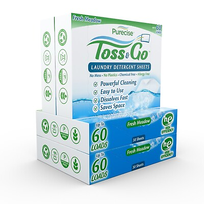 #ad Purecise Toss amp; Go Laundry Detergent Sheets Eco Friendly Scented Upto 240 Loads $49.95