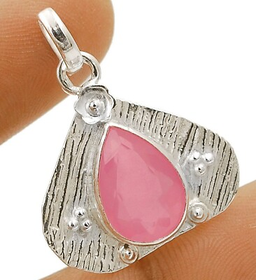 #ad Natural Rose Quartz 925 Solid Sterling Silver Pendant Jewelry NW13 8 $25.99