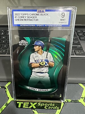 #ad 2022 Topps Chrome Black Green Refractor 99 Corey Seager #1 Mint 9 Texas Rangers $29.95