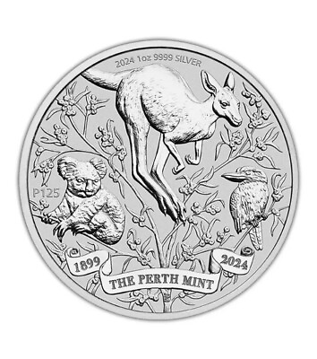 #ad 2024 Australia The Perth Mint#x27;s 125th Anniversary BU 1 oz .999 Fine Silver Coin $33.00