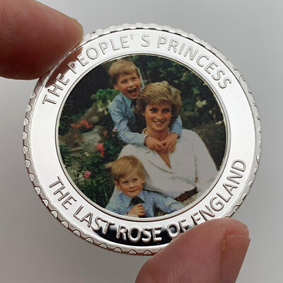 #ad UK Princess Diana Wales Prince William Harry Commemorative Coin Collectible $8.54