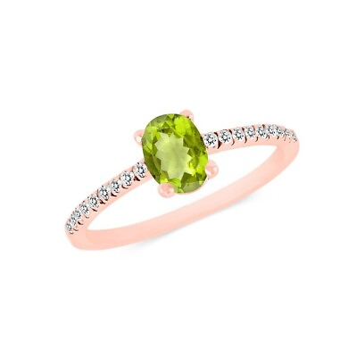 #ad Ring 925 Sterling Silver Diamond Peridot Gemstone Rose Gold 18k Handmade Jewelry $87.11