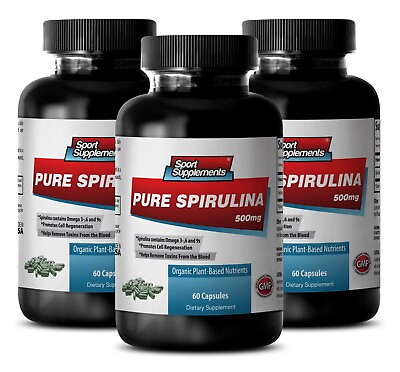#ad blue green algae supplement PURE SPIRULINA fat burner for men powder 3B $51.78