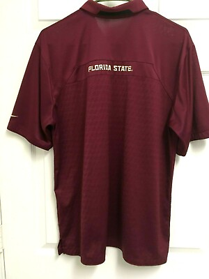 #ad FLORIDA STATE SEMINOLES FSU Men Garnet Dri Fit Short Sleeve Polo Shirt M Nike $9.99