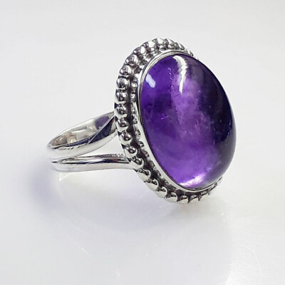#ad Amethyst Gemstone 925 Sterling Silver Christmas Gift Jewelry Ring SS 960 $12.86