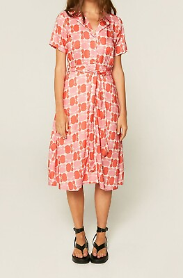 #ad Compania Fantastica Pink Floral Print Midi Shirt Dress Size 14 16 BNWT RRP £60 GBP 16.99