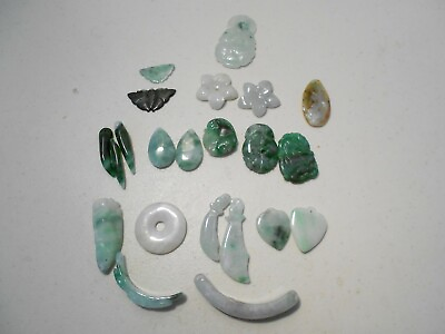 #ad 22pcs. loose carved jade pendants $144.00