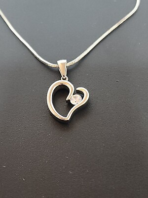 #ad Silver tone Heart Necklace 18quot; $9.99