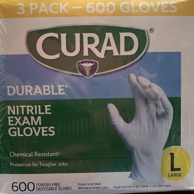 #ad Curad Durable Nitrile Exam Gloves Large 600 ct. $49.99