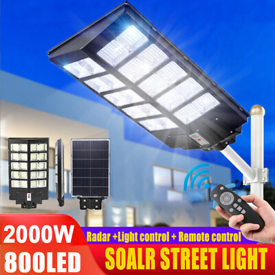 #ad 990000000000LM 2000W Watts Commercial Solar Street Light Parking Lot Road Lamp $99.99