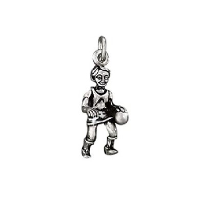 #ad 925 Sterling Silver BasketBall Player Dribbling Pendant Charm Jewelry Gifts $14.49