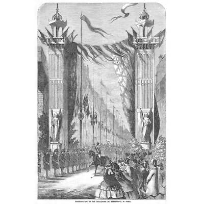 #ad PARIS Inauguration of the Boulevard de Sebastopol Antique Print 1858 GBP 13.99